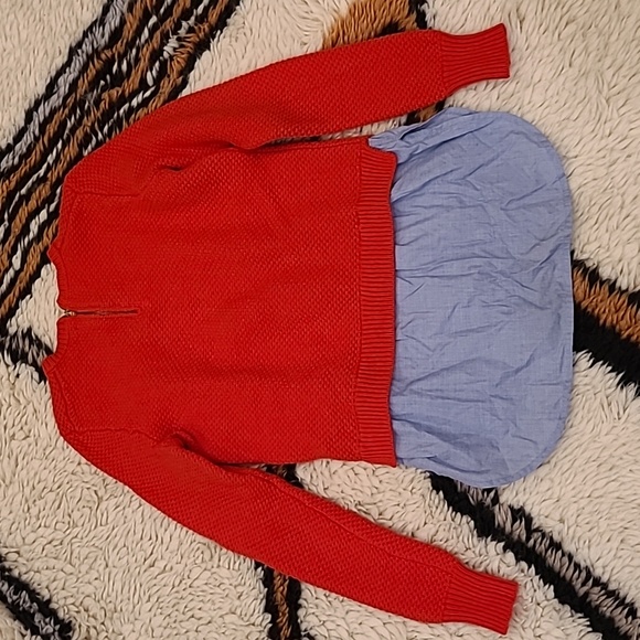 J. Crew Wool Sweater with Shirt tail - Picture 9 of 11
